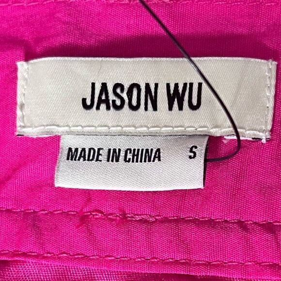 Jason Wu Designer Tiered Belted Side Zip Midi Skirt in Hot Pink. Size Small. New - Picture 12 of 15